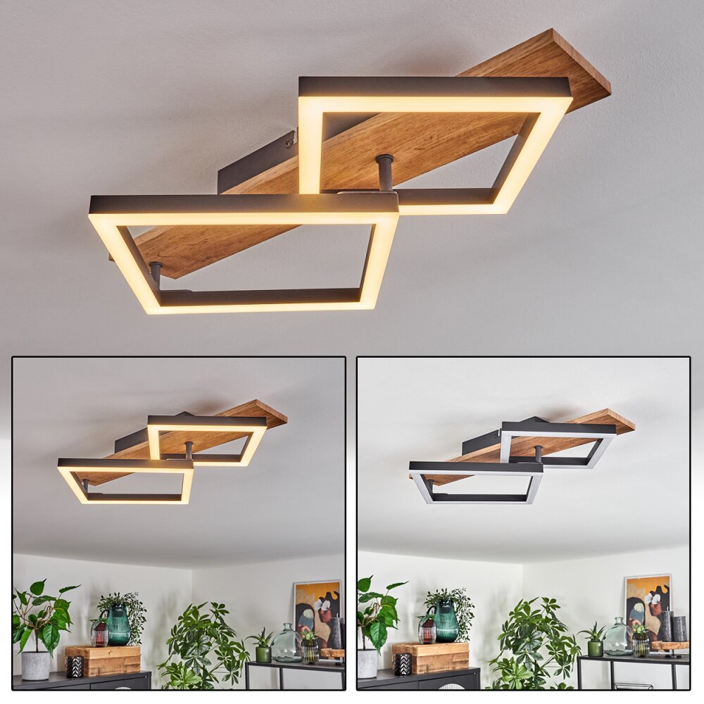 Cascada Deckenleuchte Braun, Holzoptik, Schwarz, 1-flammig main product photo