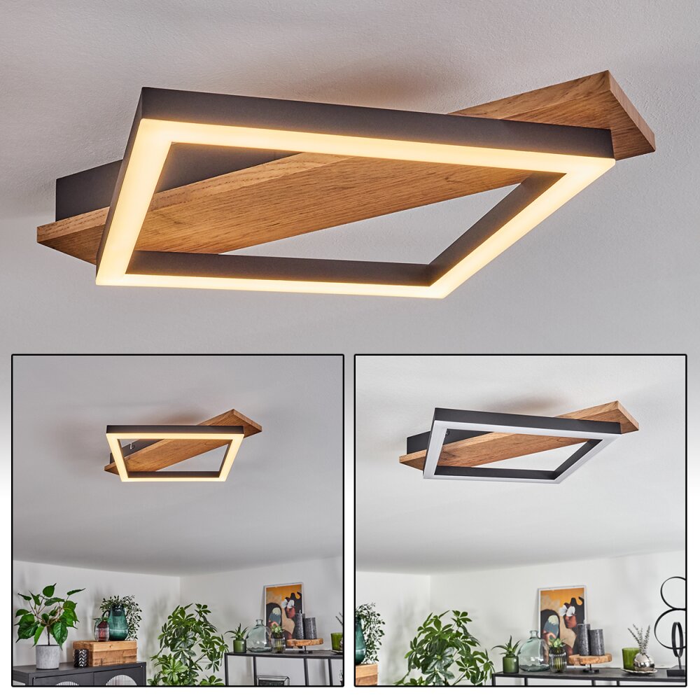 Cascada Deckenleuchte Braun, Holzoptik, Schwarz, 1-flammig main product photo
