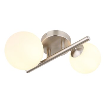 Globo RIHA Wandleuchte LED Nickel-Matt, 2-flammig