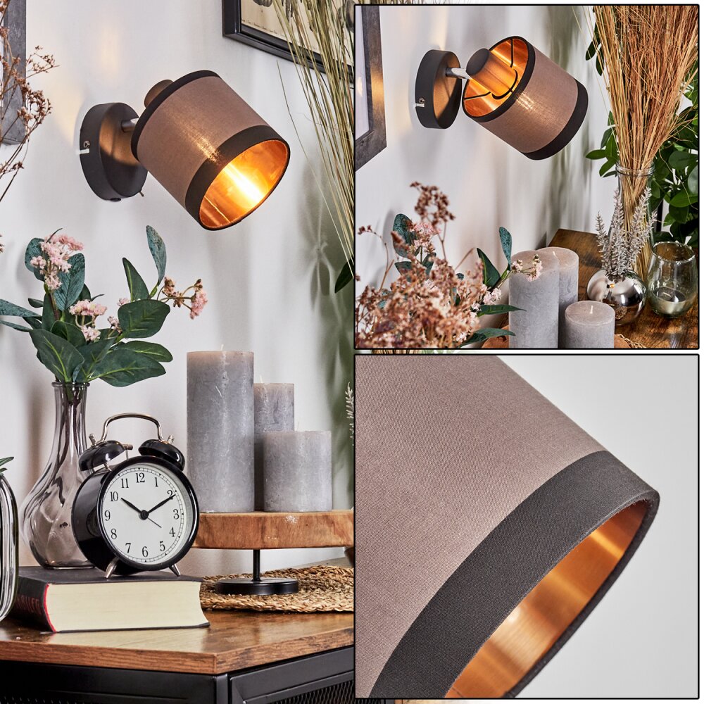 Lohobe Wandleuchte Chrom, Schwarz, 1-flammig main product photo