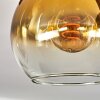 Montgomery Deckenleuchte Glas 15 cm Naturfarben, Schwarz, 2-flammig