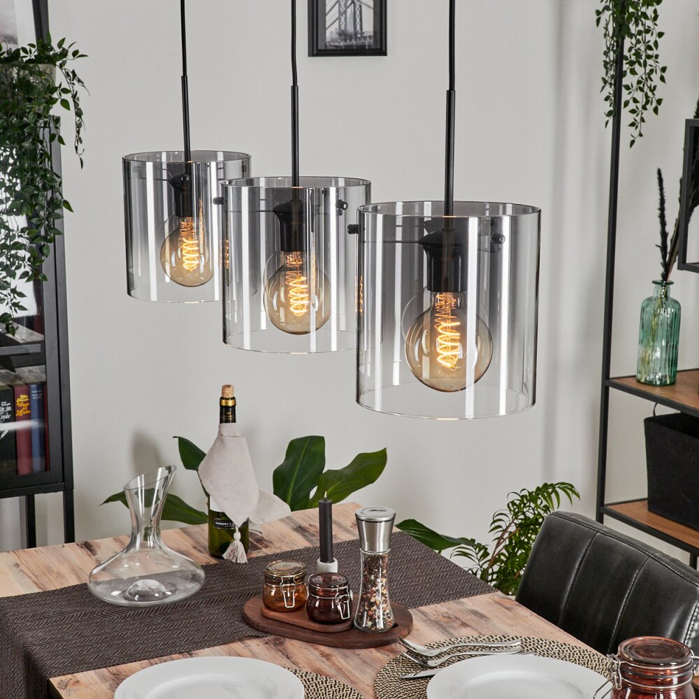 Parane Hängeleuchte Klar, Rauchfarben, 3-flammig main product photo