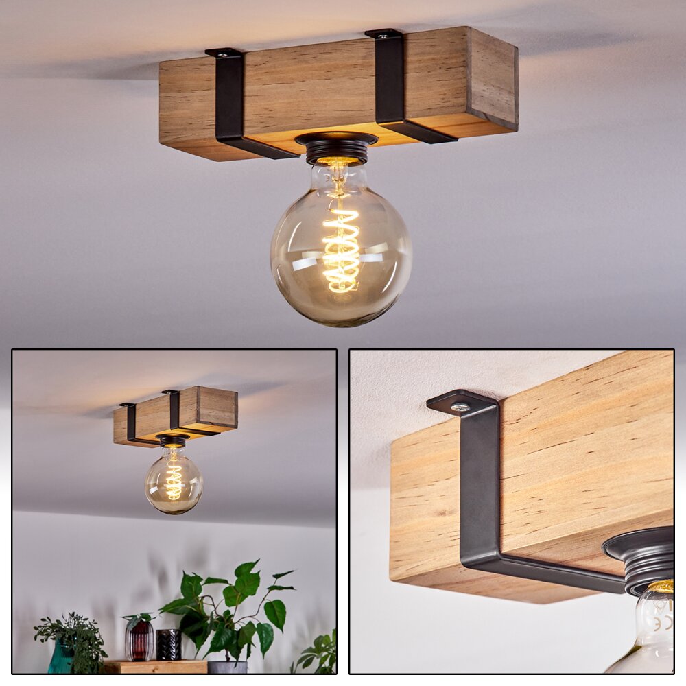 Montgomery Deckenleuchte Naturfarben, Schwarz, 1-flammig main product photo