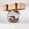 Montgomery Deckenleuchte Glas 15 cm Naturfarben, Schwarz, 1-flammig