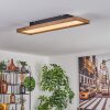 Longvic Deckenpanel LED Braun, Holzoptik, Schwarz, 1-flammig, Fernbedienung