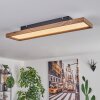 Longvic Deckenpanel LED Braun, Holzoptik, Schwarz, 1-flammig