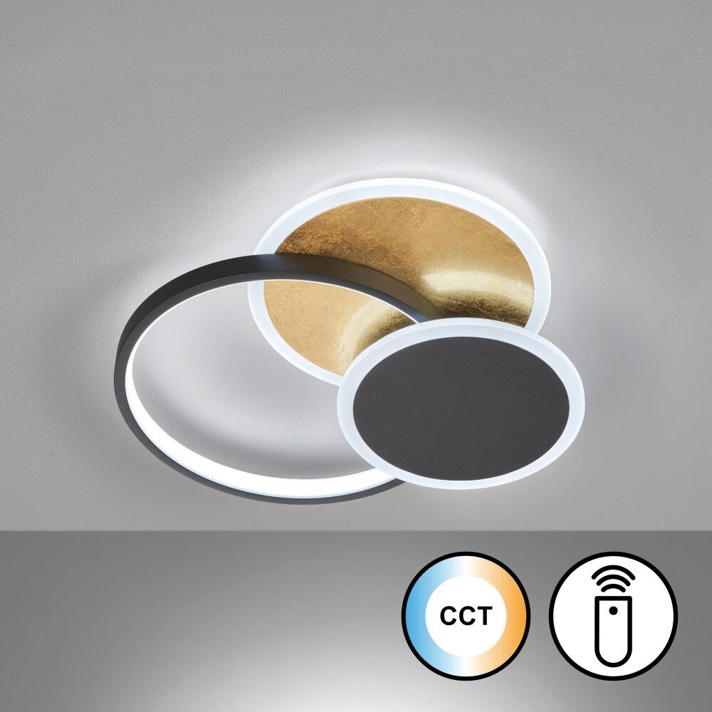 Fischer & Honsel Tomo Deckenleuchte LED Schwarz, 1-flammig, Fernbedienung main product photo