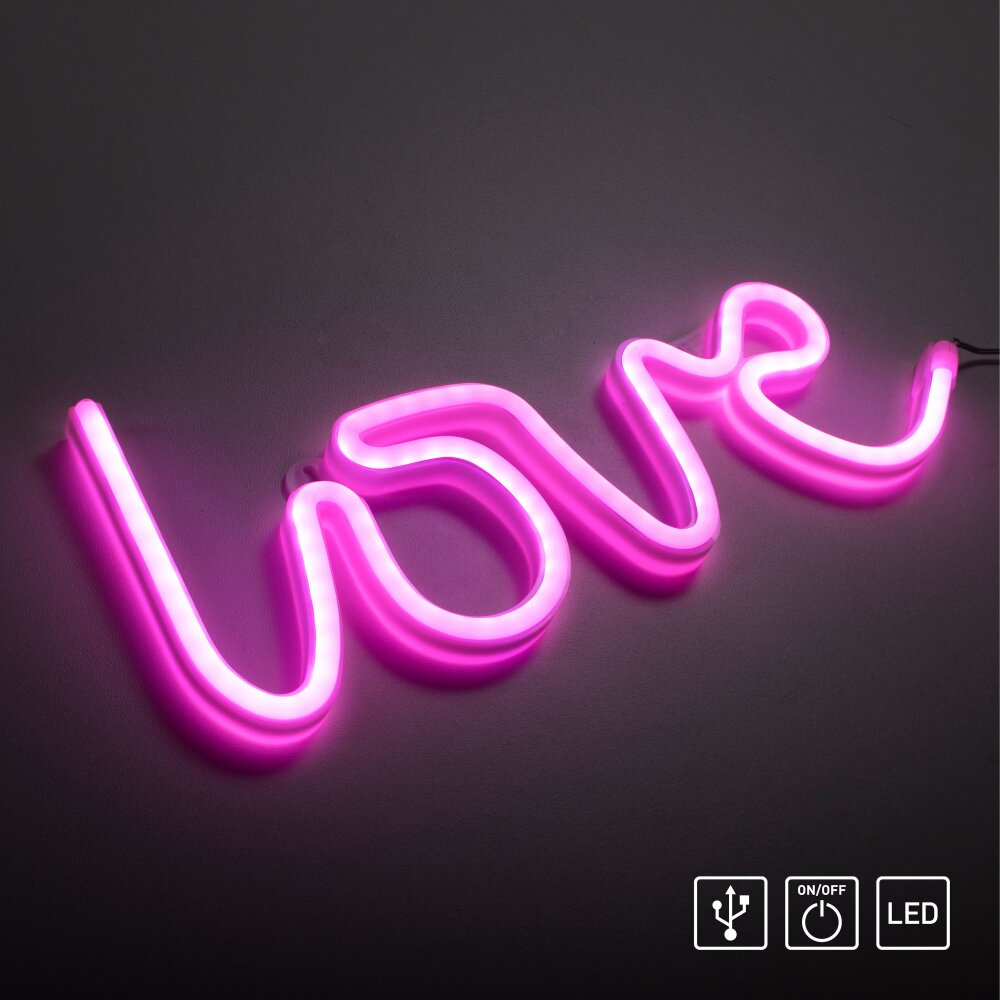 Leuchten Direkt NEON-LOVE Dekoleuchte LED Pink 85021-87 | Wandleuchten