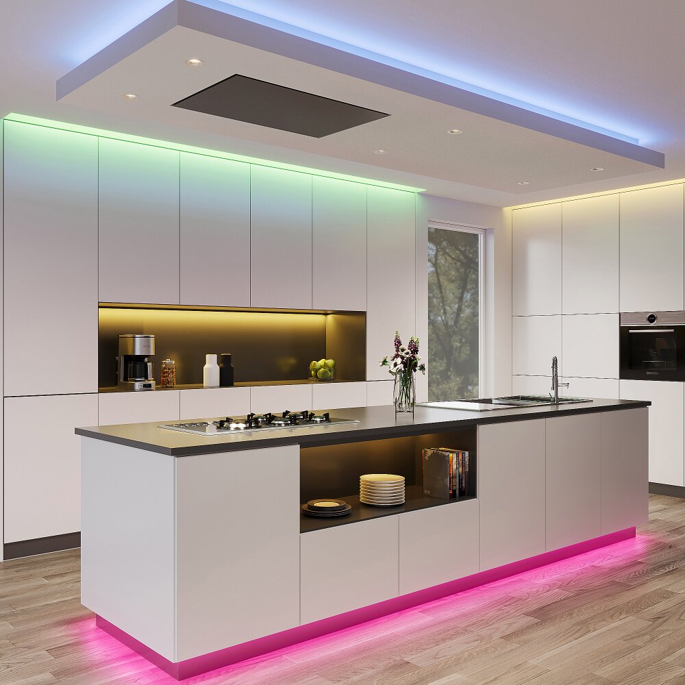Reality RUSH LED-Streifen Schwarz, 1-flammig, Fernbedienung, Farbwechsler main product photo