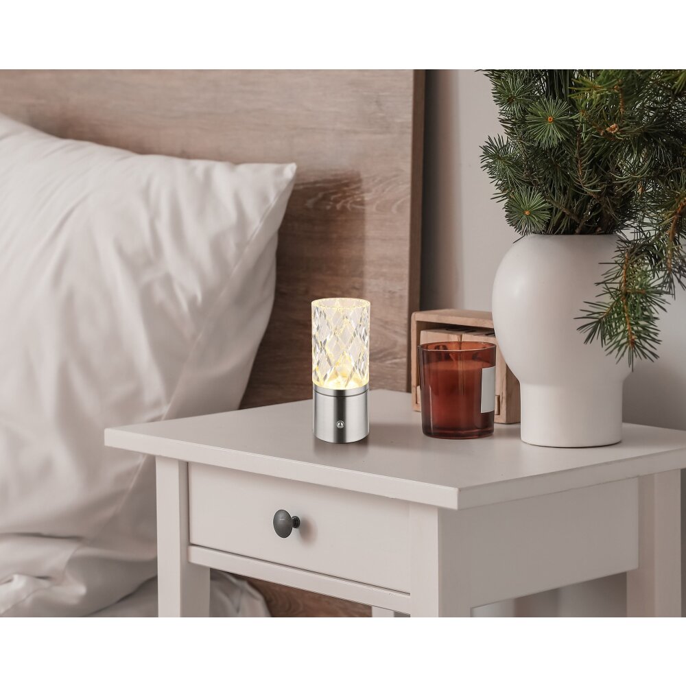 Globo LUNKI Tischleuchte LED Nickel-Matt, 1-flammig main product photo