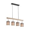 JUST LIGHT GERDA TRIBU Pendelleuchte Naturfarben, Schwarz, 4-flammig