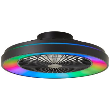 Brilliant Mazzaro Deckenventilator LED Schwarz, 1-flammig, Fernbedienung, Farbwechsler