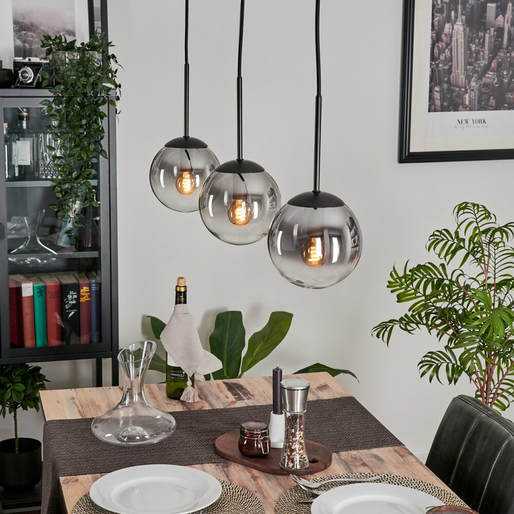 Gastor Hängeleuchte Glas 15 cm Klar, Rauchfarben, 3-flammig main product photo