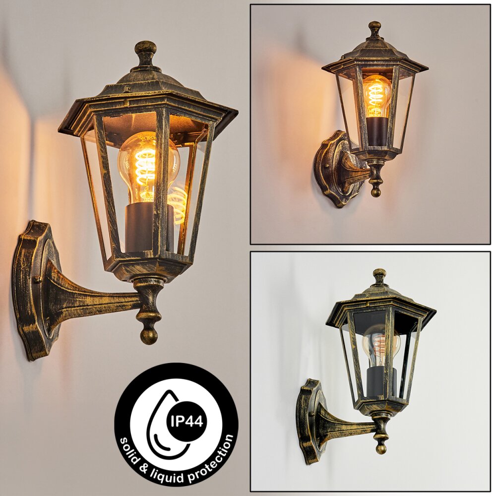 Loria Außenwandleuchte Gold, Schwarz, 1-flammig main product photo