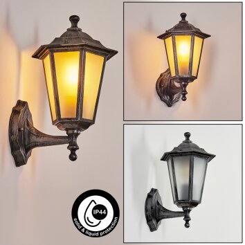 Loria Außenwandleuchte Schwarz, Silber, 1-flammig Loria Außenwandleuchte Schwarz, Silber, 1-flammig