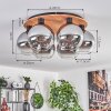 Koyoto Deckenleuchte Glas 20 cm Naturfarben, Schwarz, 6-flammig