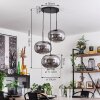 Apedo Hängeleuchte Glas 30cm Rauchfarben, 3-flammig