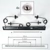 Gastor Hängeleuchte Glas 15 cm Chrom, Klar, Rauchfarben, 4-flammig