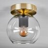 Koyoto Deckenleuchte Glas 15 cm Messing, Schwarz, 1-flammig