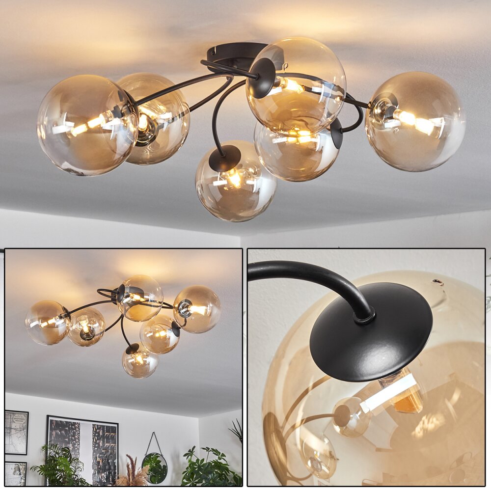 Chehalis Deckenleuchte Bernsteinfarben, Klar, 6-flammig main product photo