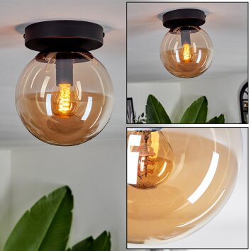 Gastor Deckenleuchte Glas 15cm Bernsteinfarben, 1-flammig