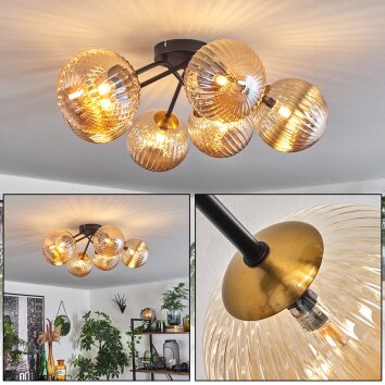 Chehalis Deckenleuchte Bernsteinfarben, 6-flammig Chehalis Deckenleuchte Bernsteinfarben, 6-flammig