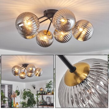 Chehalis Deckenleuchte Gold, Schwarz, 6-flammig Chehalis Deckenleuchte Gold, Schwarz, 6-flammig