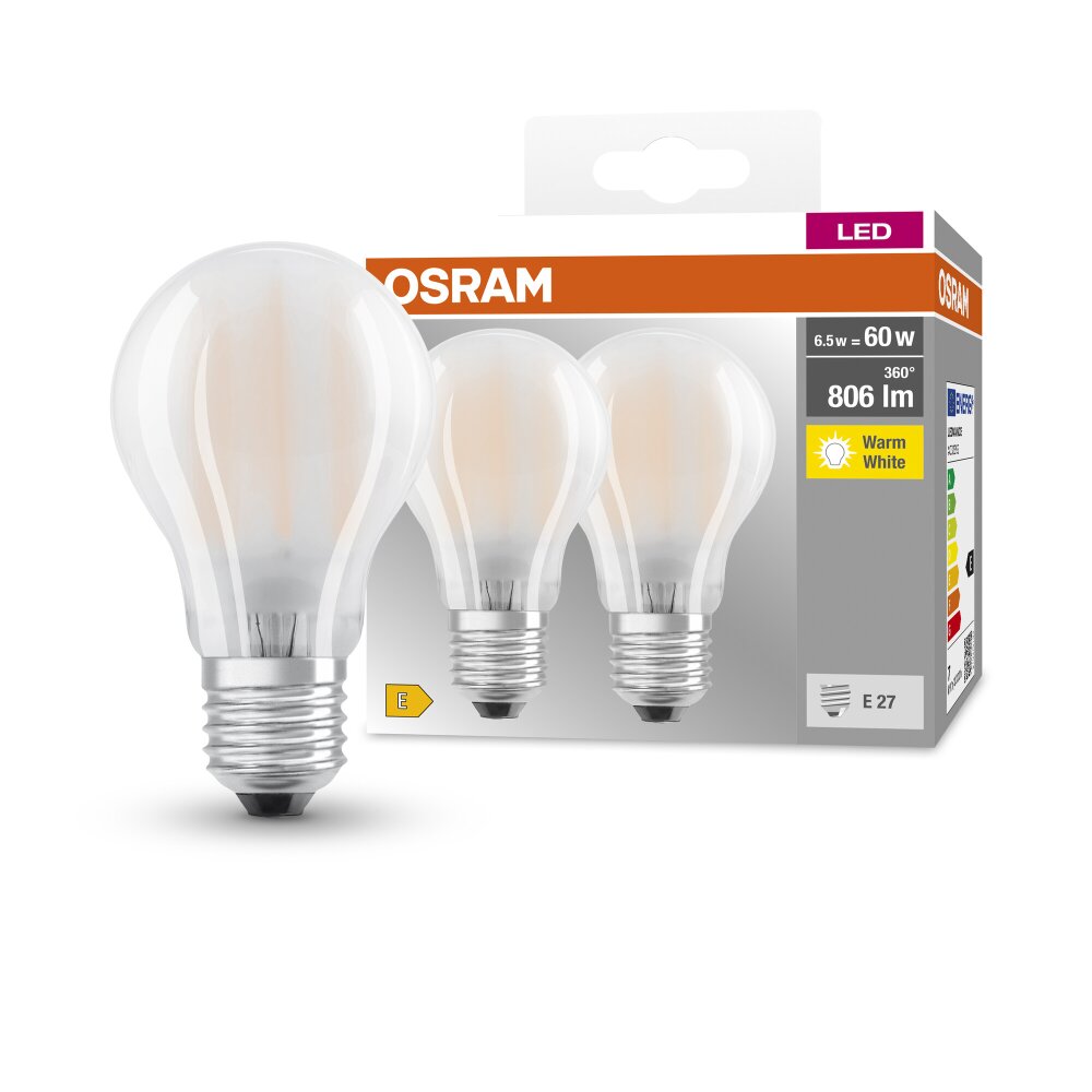 OSRAM CLASSIC A 2er Set LED E27 6,5 Watt 2700 Kelvin 806 Lumen main product photo