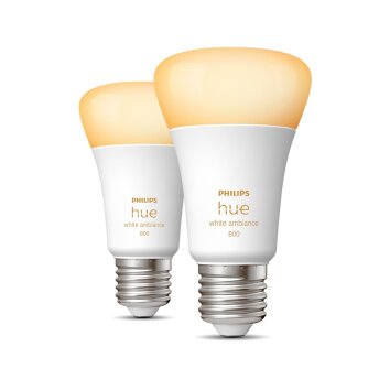 Philips Hue White Ambiance 2er Set LED E27 6 Watt 2200 - 6500 Kelvin 570 Lumen