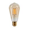 E27 2er Set LED 6 Watt 2200 Kelvin 650 Lumen Bernsteinfarben, Messing, 1-flammig