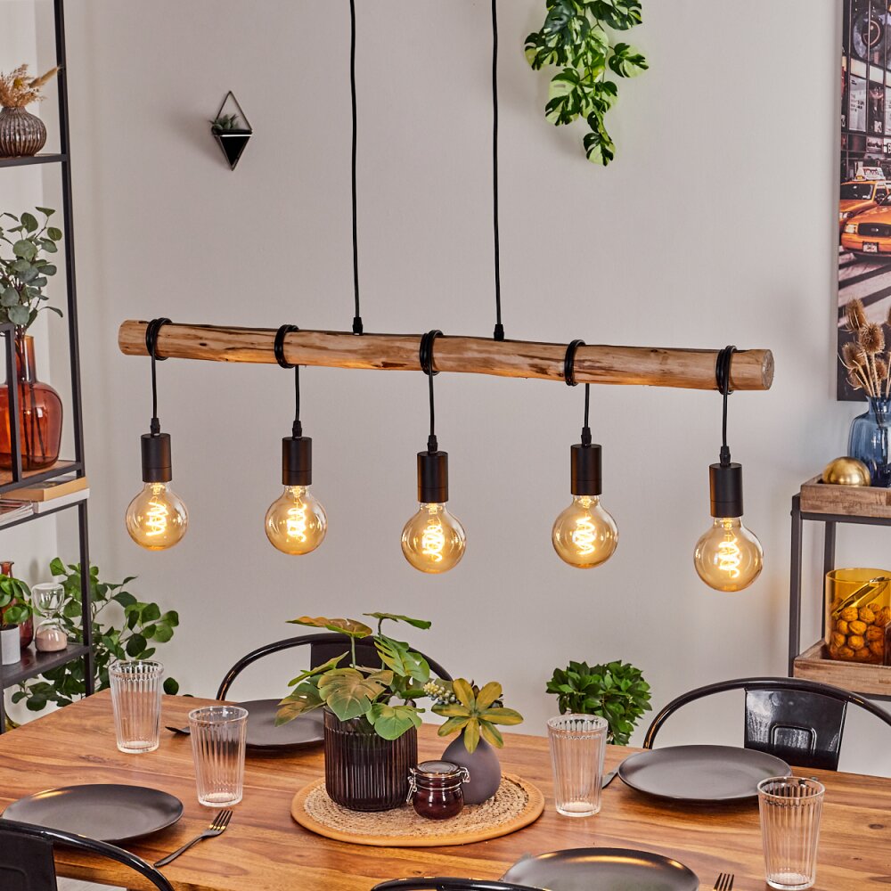 Soungou Hängeleuchte Naturfarben, Schwarz, 5-flammig main product photo