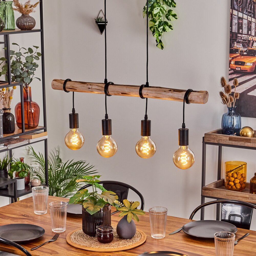 Soungou Hängeleuchte Naturfarben, Schwarz, 4-flammig main product photo