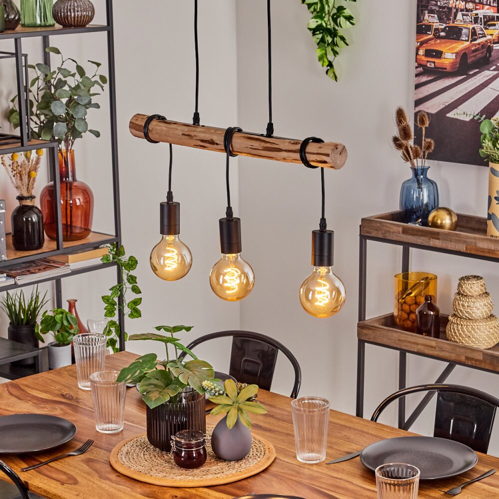 Soungou Hängeleuchte Naturfarben, Schwarz, 3-flammig main product photo