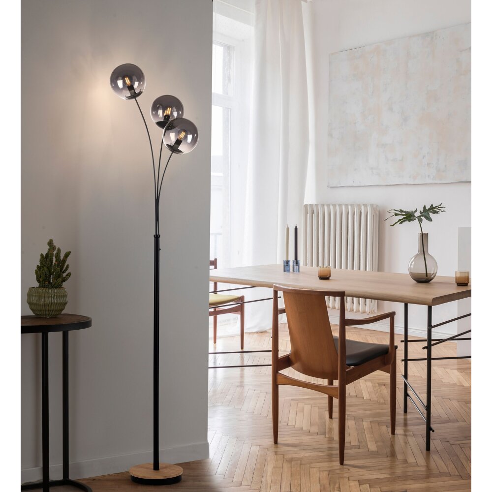 Leuchten Direkt GREEN WIDOW Stehleuchte Naturfarben, Schwarz, 3-flammig main product photo