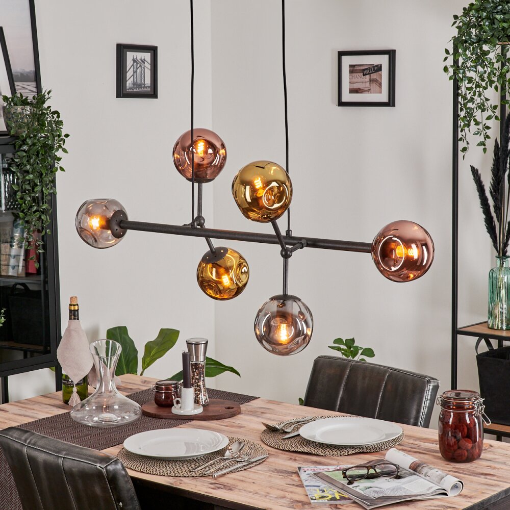 Fuensalida Hängeleuchte Schwarz, 6-flammig main product photo