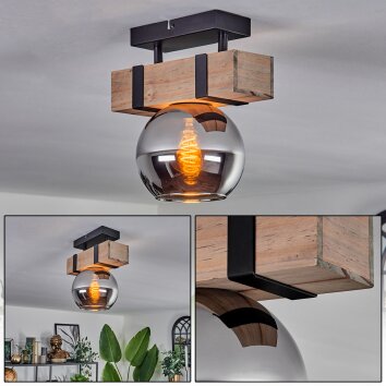 Montgomery Deckenleuchte Glas 15 cm Naturfarben, Schwarz, 1-flammig Montgomery Deckenleuchte Glas 15 cm Naturfarben, Schwarz, 1-flammig