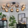 Chehalis Deckenleuchte Glas 15 cm Gold, Schwarz, 8-flammig