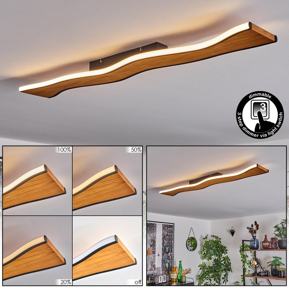Malling Deckenleuchte 98,5 cm LED Naturfarben, Schwarz, Weiß, 1-flammig main product photo