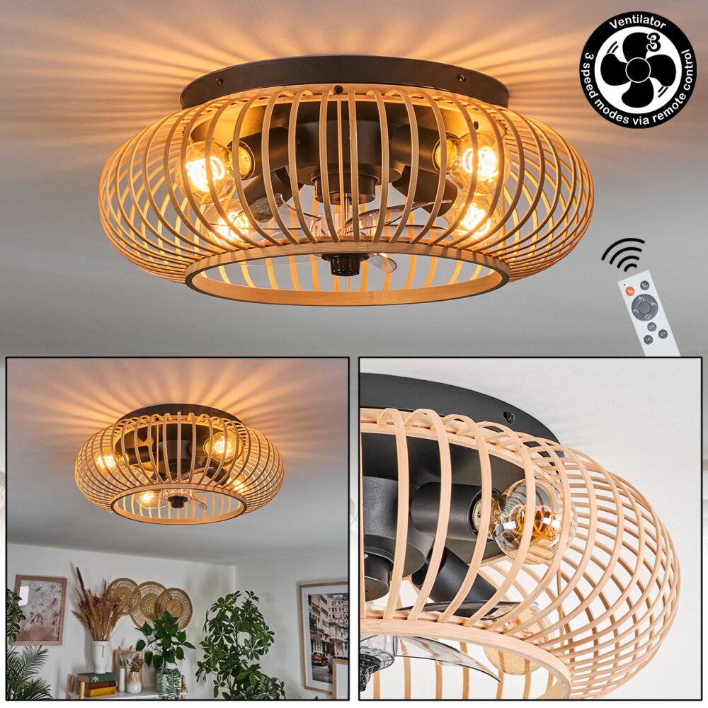 Oravi Deckenventilator Schwarz, 4-flammig, Fernbedienung main product photo