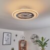 Terradura   Deckenventilator LED Chrom, Weiß, 1-flammig, Fernbedienung