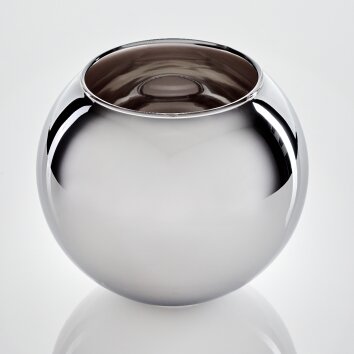 Glas-Lampenschirm Koyoto Ersatzglas 15 cm Chrom, Rauchfarben
