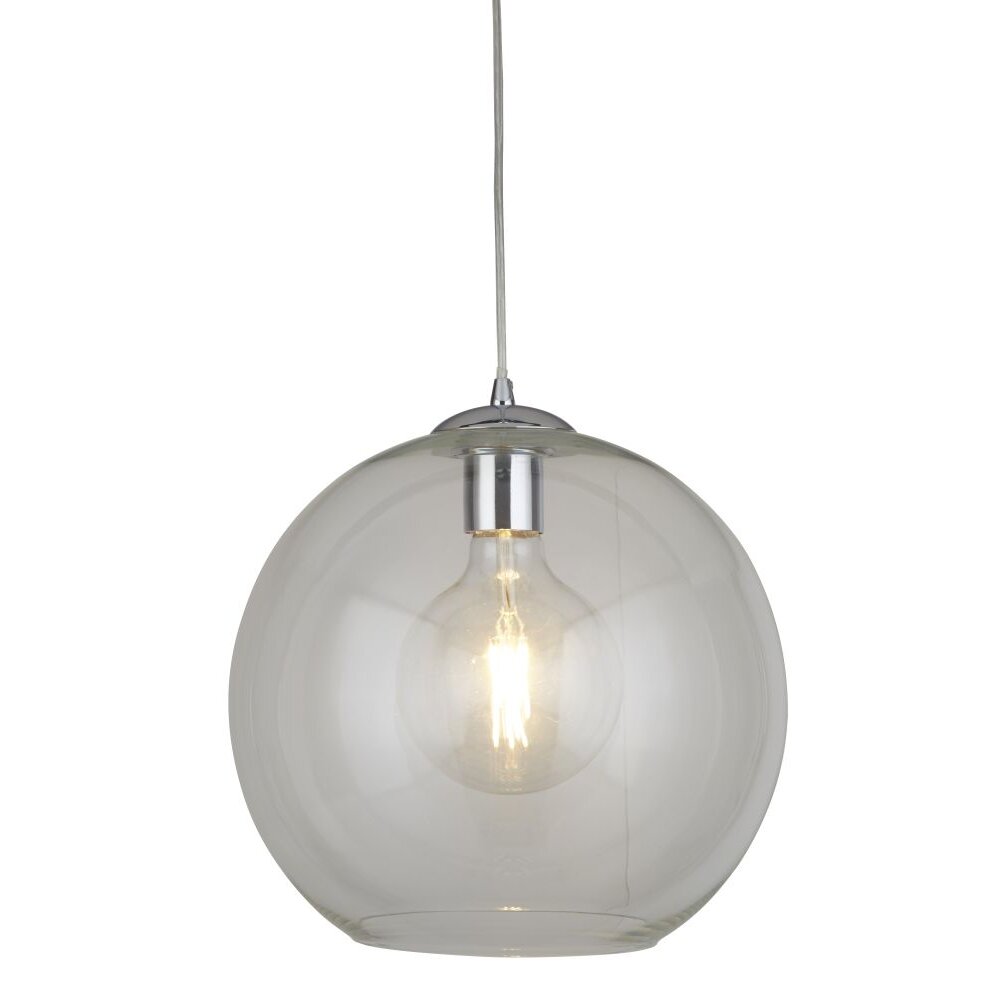 Searchlight BALLS Pendelleuchte Chrom, Transparent, Klar, 1-flammig main product photo