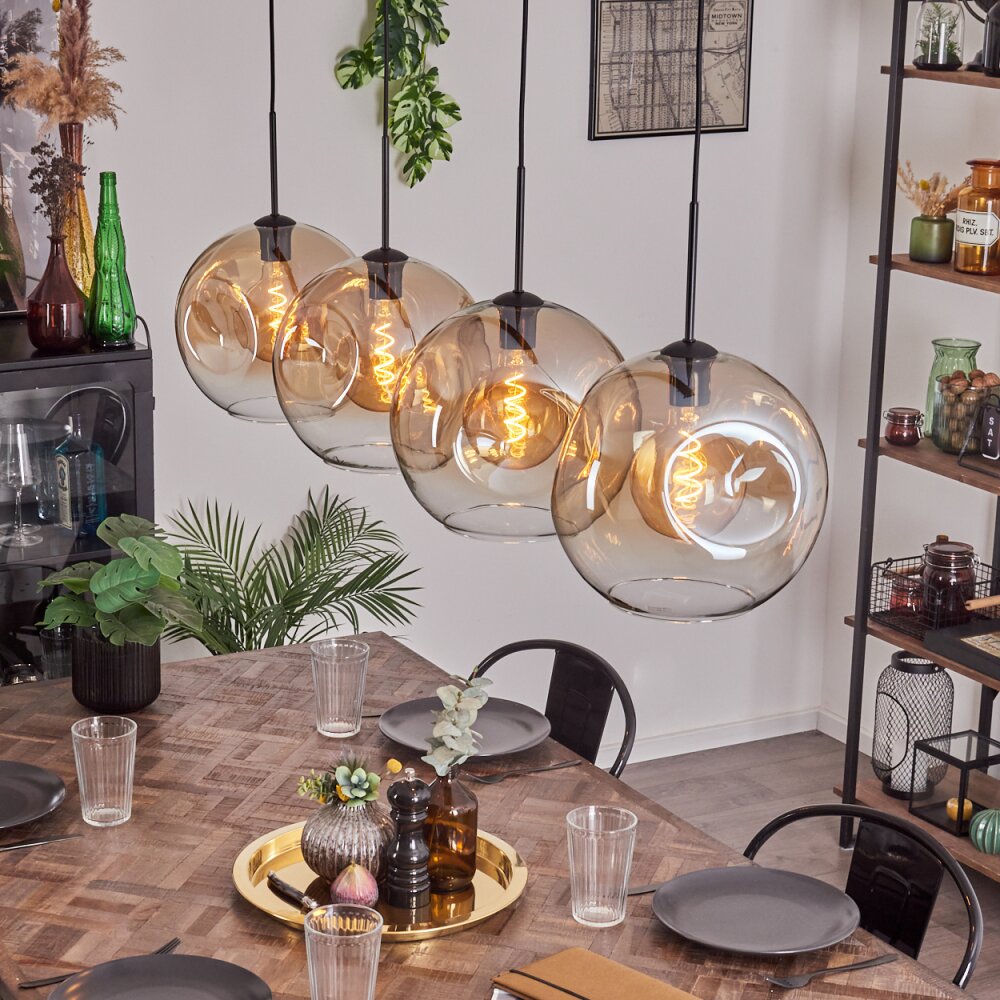 Ripoll Hängeleuchte Glas 30 cm Bernsteinfarben, Klar, 4-flammig main product photo