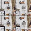 Lauden Wandleuchte Glas 15 cm Naturfarben, Schwarz, 1-flammig