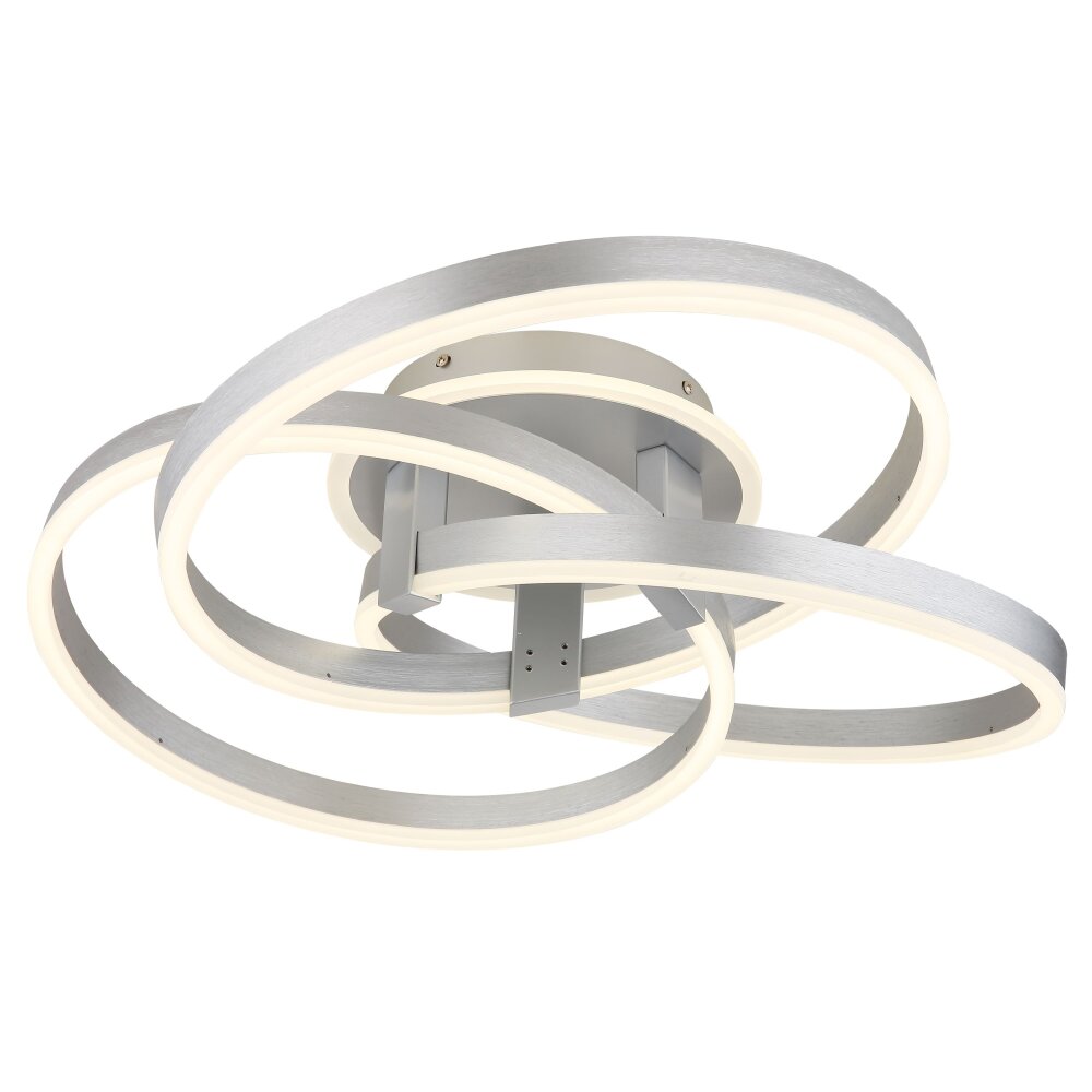 Globo HERWIG Deckenleuchte LED Aluminium gebürstet, 1-flammig, Fernbedienung main product photo