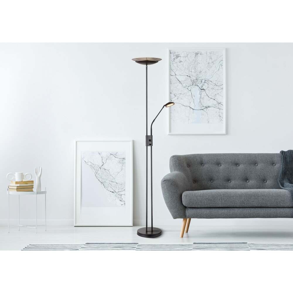 Globo GANINA Deckenfluter LED Schwarz, 2-flammig main product photo