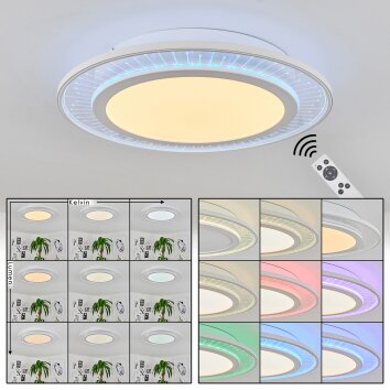 Haumonia Deckenpanel LED Weiß, 2-flammig, Fernbedienung, Farbwechsler