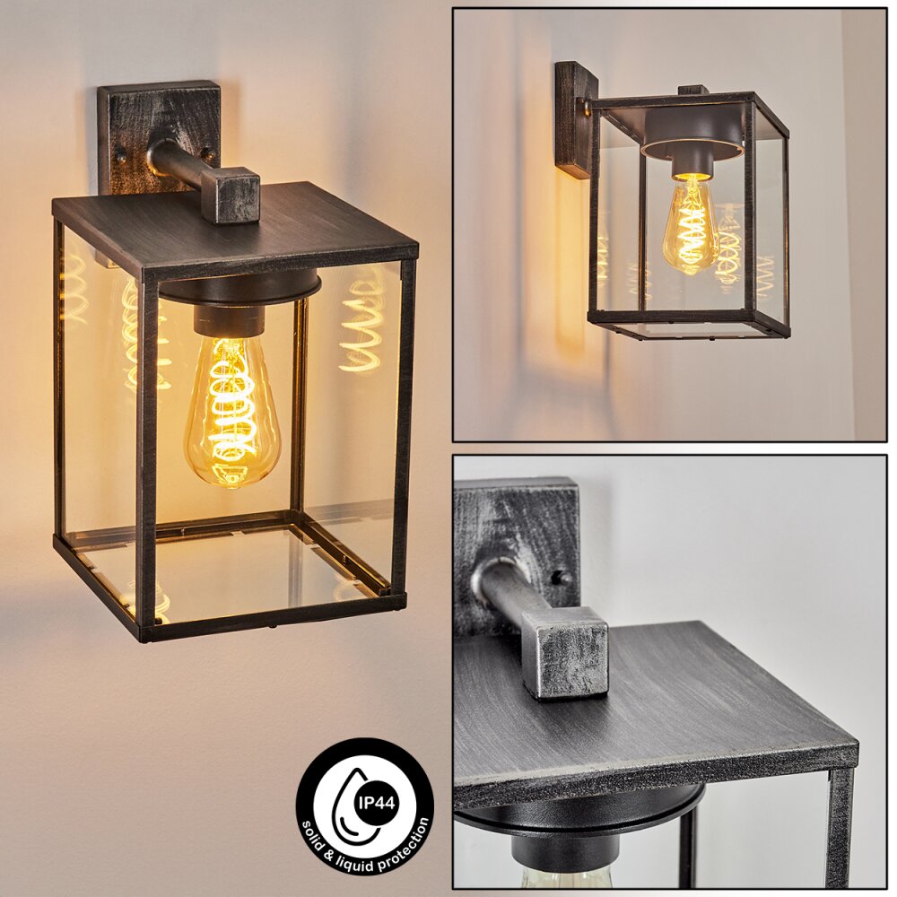 Gramilla Außenwandleuchte Schwarz, Silber, 1-flammig main product photo