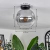Ripoll Deckenleuchte Glas 25 cm Klar, Rauchfarben, 1-flammig