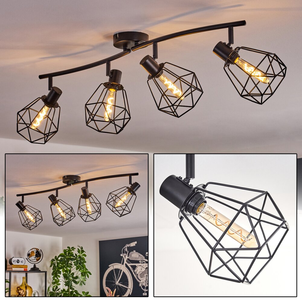 Yaak Deckenleuchte Schwarz, 4-flammig main product photo